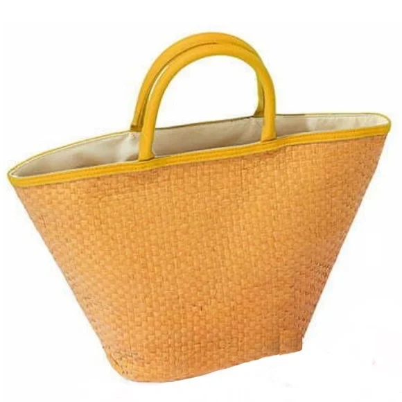 Saks Fifth Avenue Straw Raffia Tote Bag Beach Bag NEW